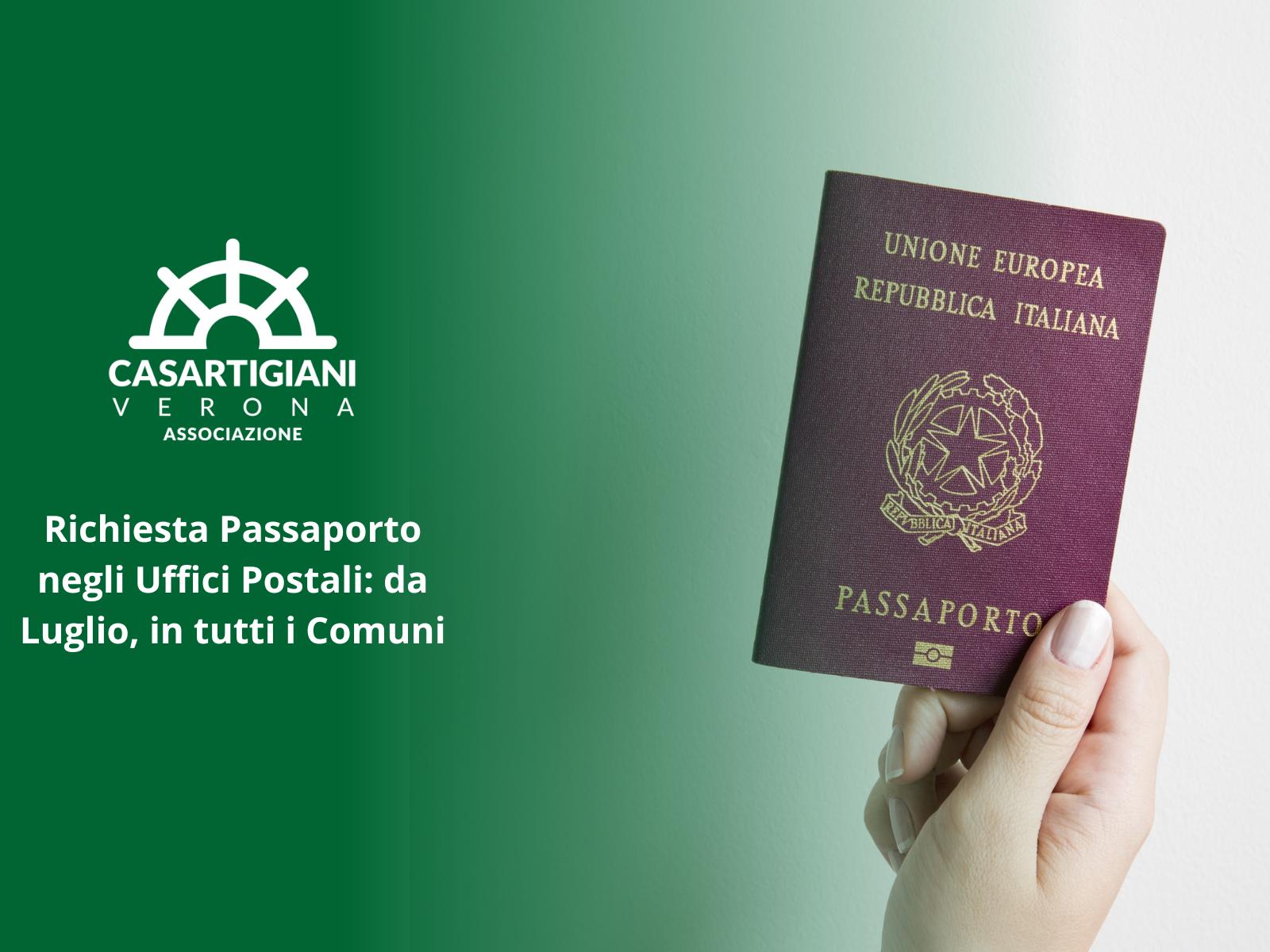 Richiesta Passaporto negli Uffici Postali: da Luglio, in tutti i Comuni