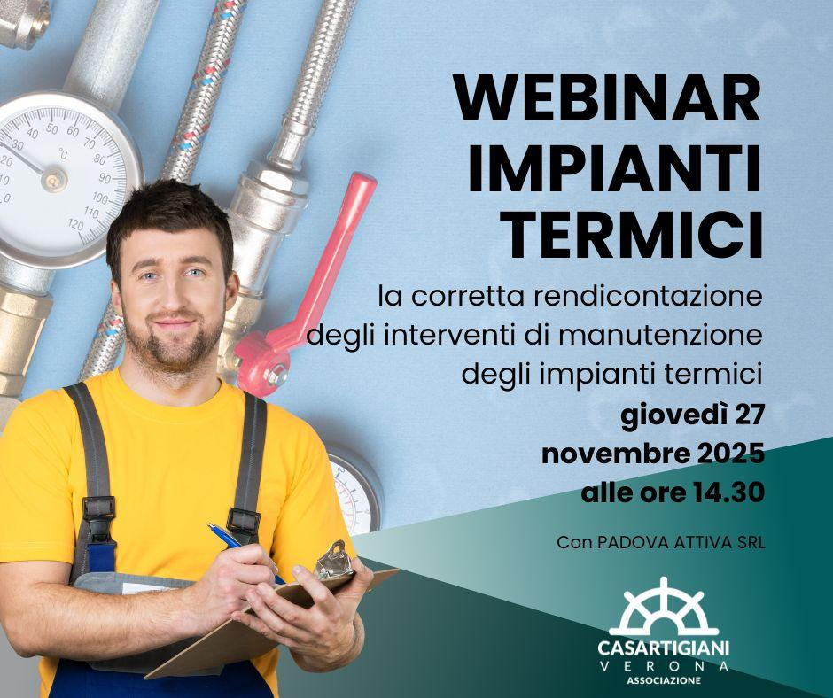 Rendicontazione impianti termici: incontro formativo il 27 novembre
